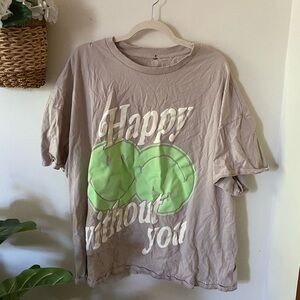 Happy Without You H&M T-Shirt - Tan & Green
